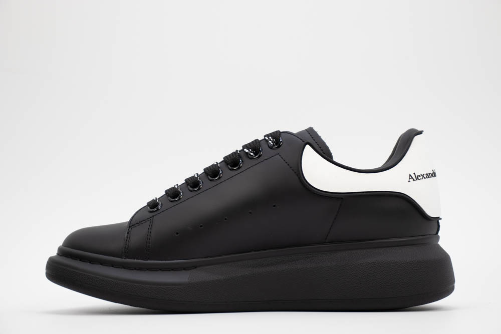 alexander mcqueen show leather platform trainers – black