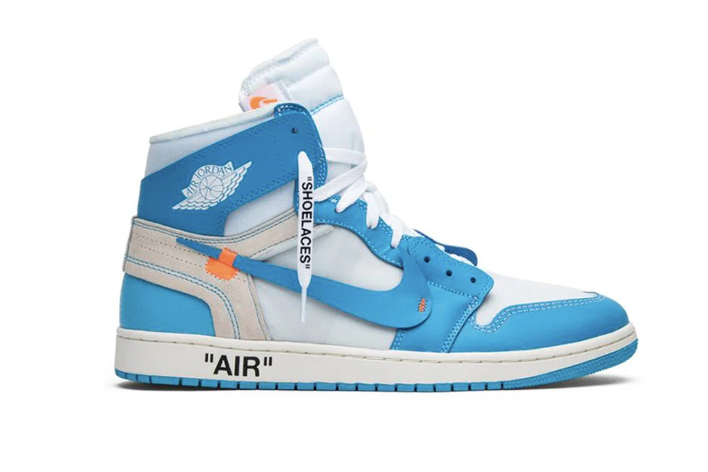 air jordan 1 off-white blue “unc” university blue replica