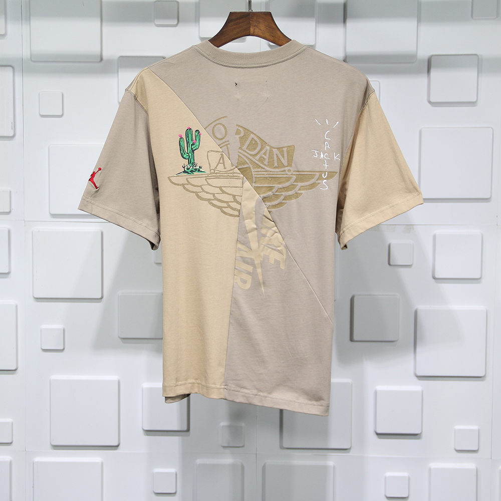 travis scott cactus jack x jordan t-shirt khaki/desert replica