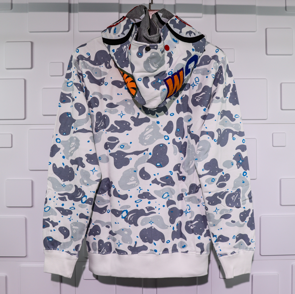 a bathing ape bape shark 1st camo galaxy double hoodie