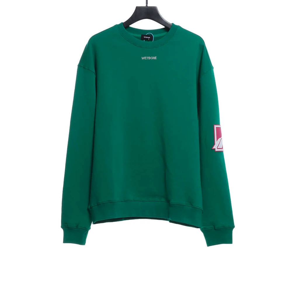 rhinestone letter logo square sweater (green / khaki)