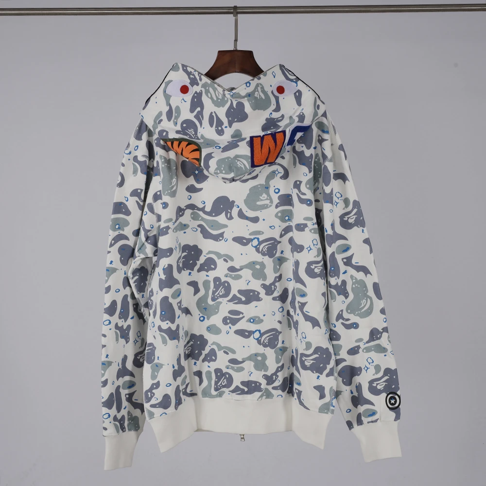 bape blue splash hoodies