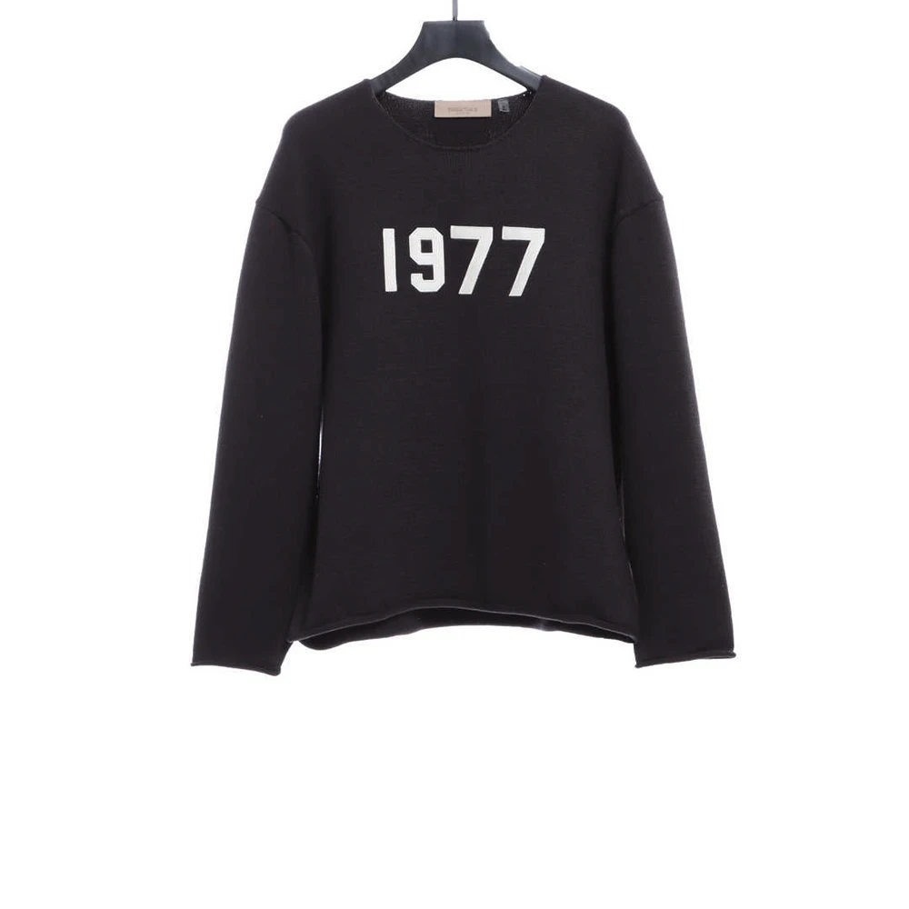 1977 destruction knitted fabric crewneck sweater