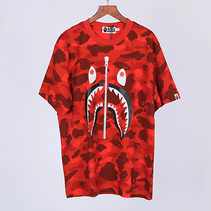 bape camouflage shark print t-shirt