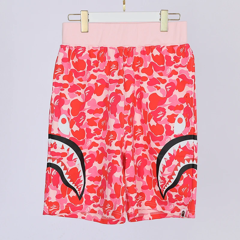 bape color camo shark beach shorts