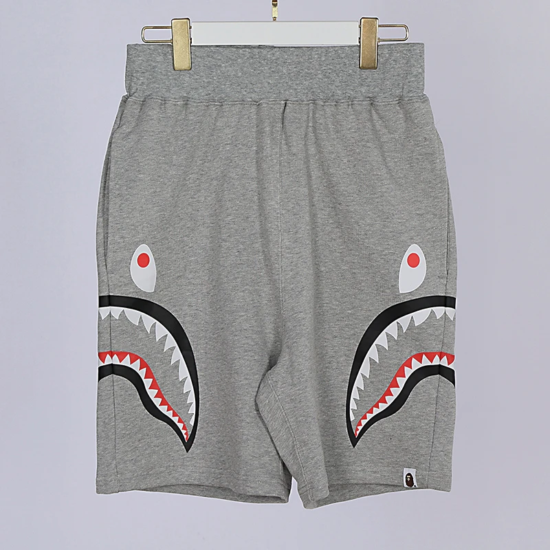 bape grey shark beach shorts