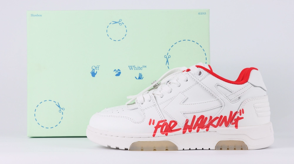 off-white out of office ‘for walking – white red’ reps