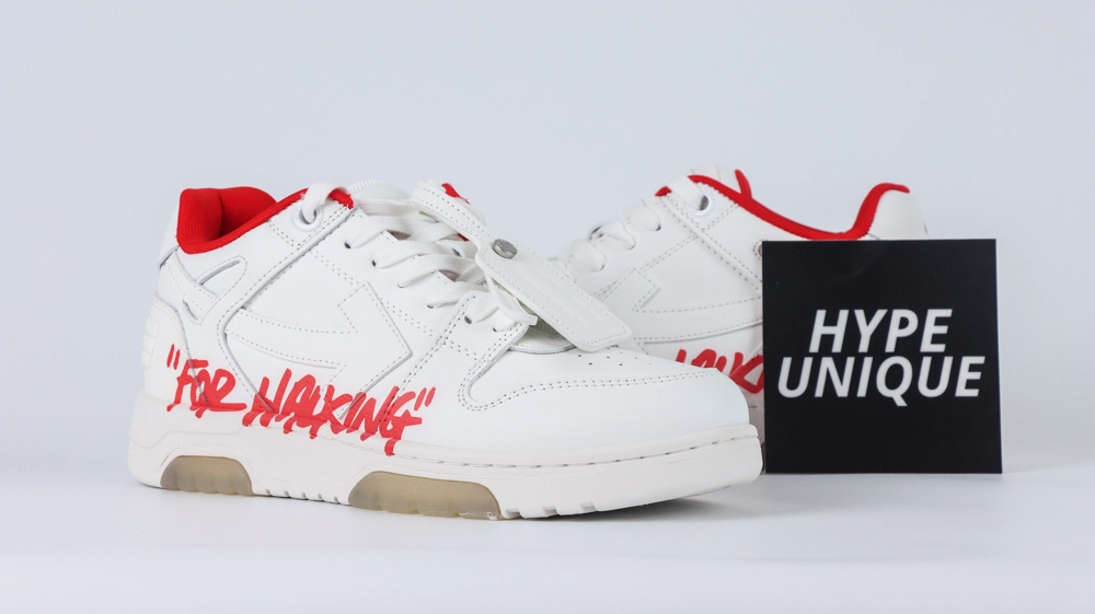 off-white out of office ‘for walking – white red’ reps