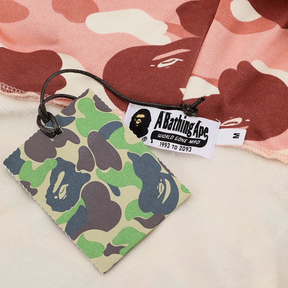 bape color camo shark full zip hoodie light pink