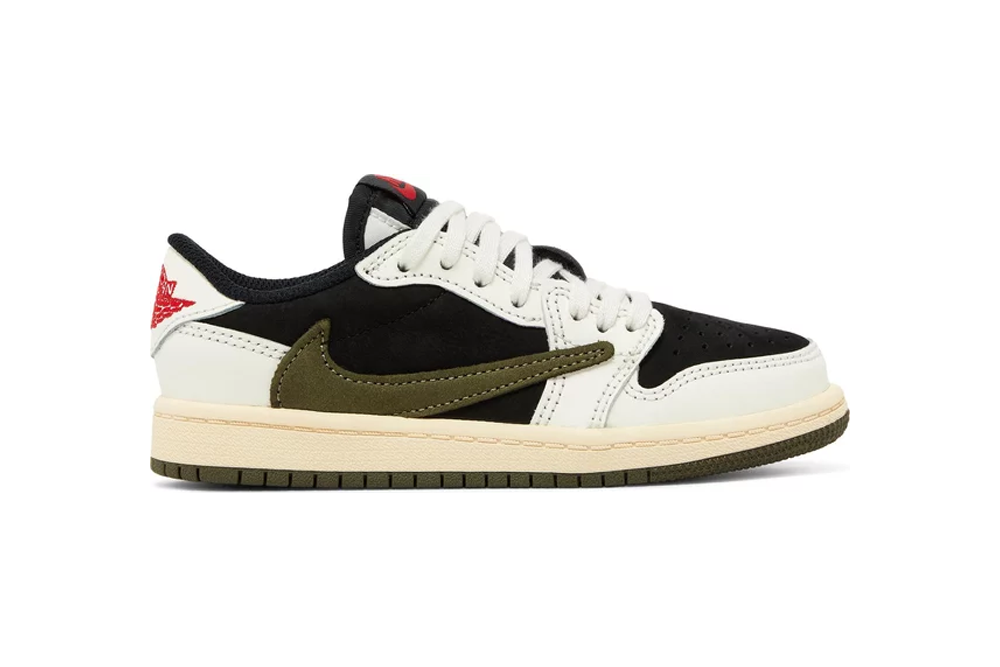 kid size travis scott x air jordan 1 low og ps ‘olive’