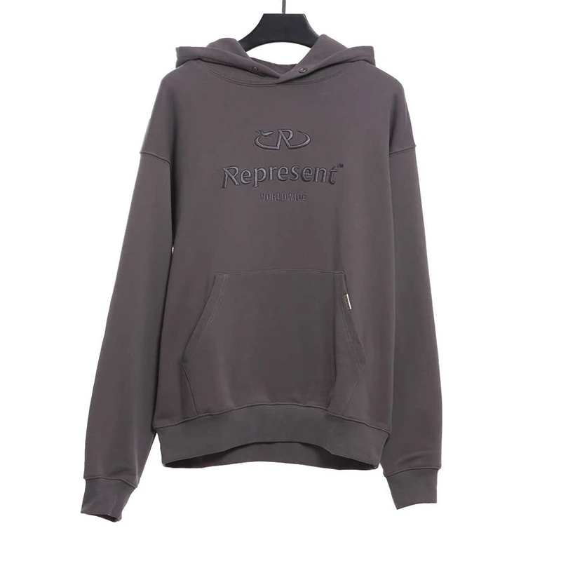 represent embroidered lettering hoodie