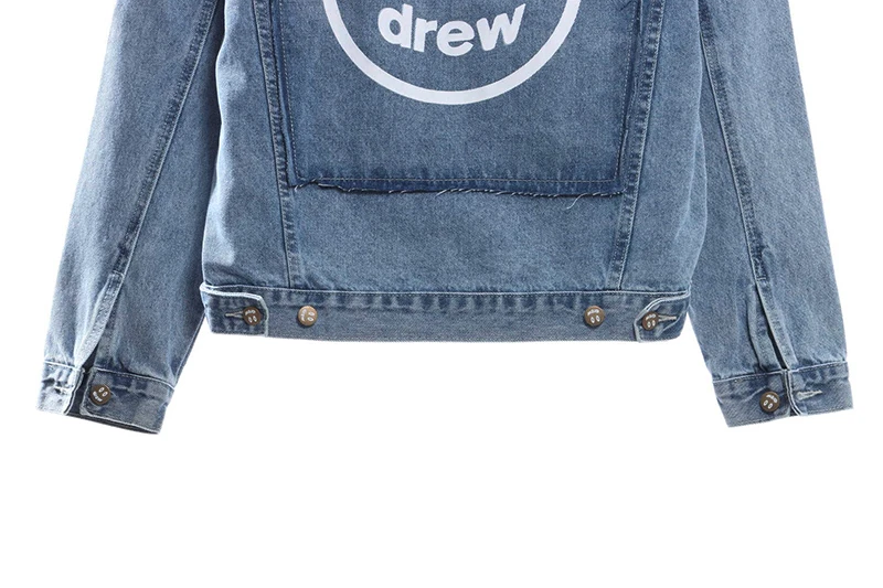 drew smiley distressed denim jacket