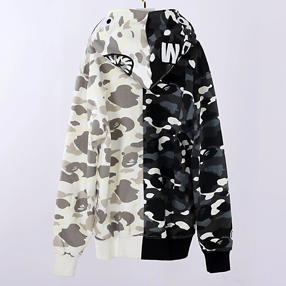 bape city camo half shark full zip hoodie