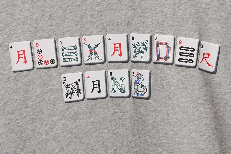 mahjong tiles printed hoodie