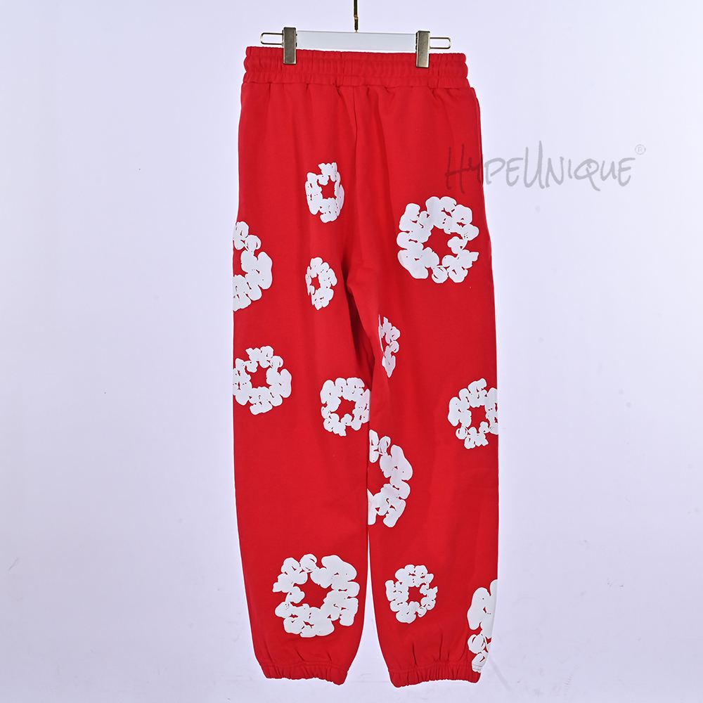 denim tears cotton wreath sweatpants “red”