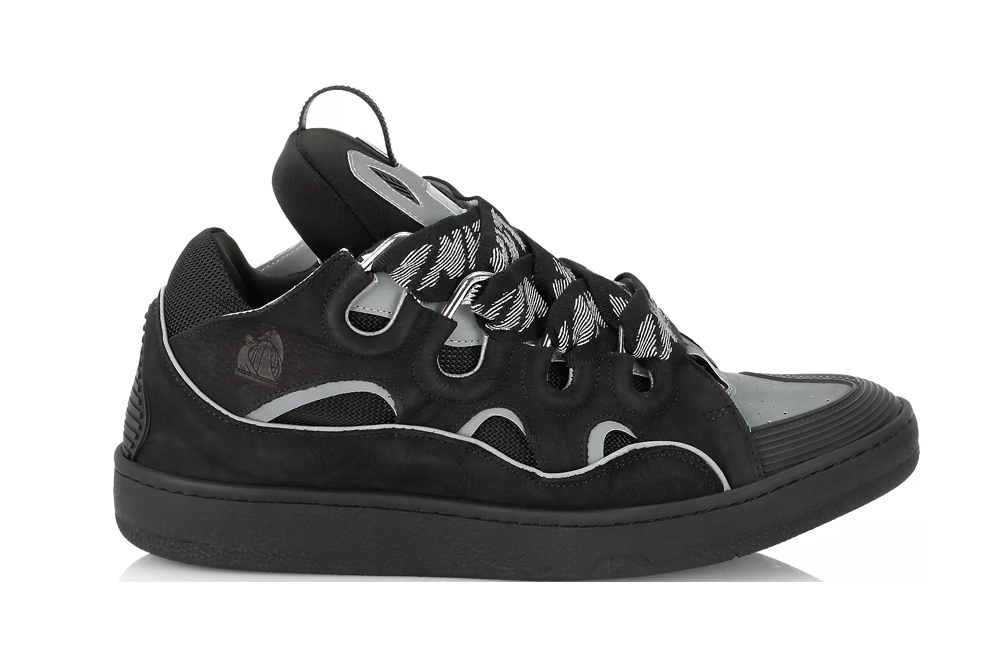 lanvin curb chunky leather sneakers “black”