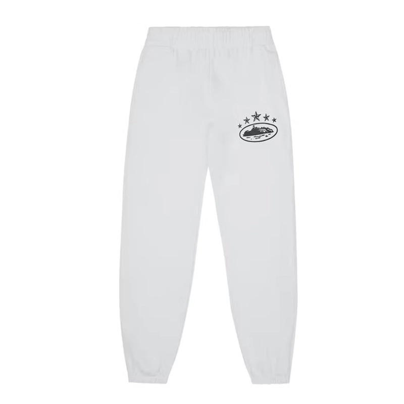 corteiz 5 starz alcatraz bottoms white