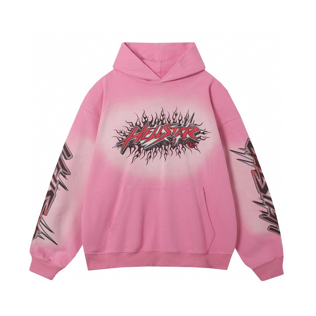 hellstar brainwashed hoodie pink