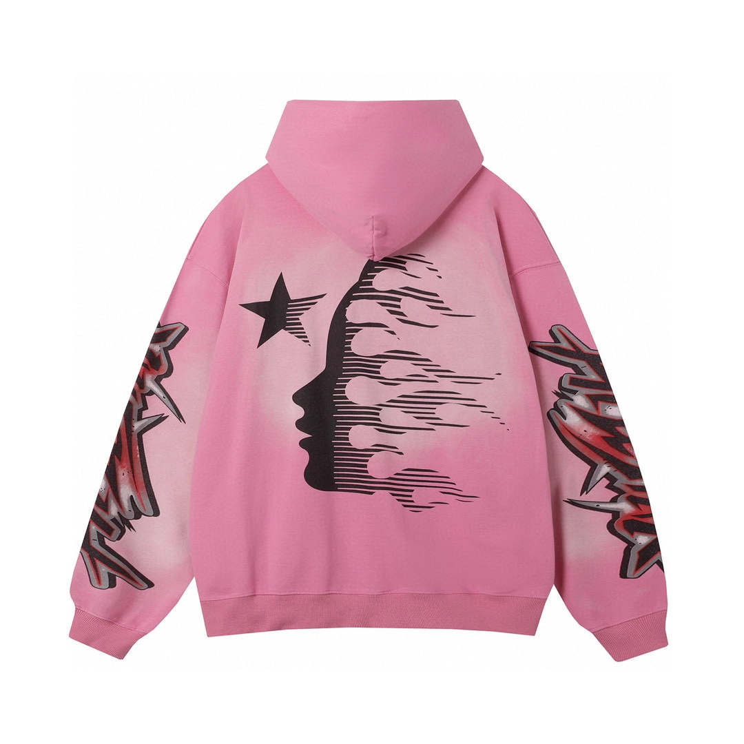 hellstar brainwashed hoodie pink