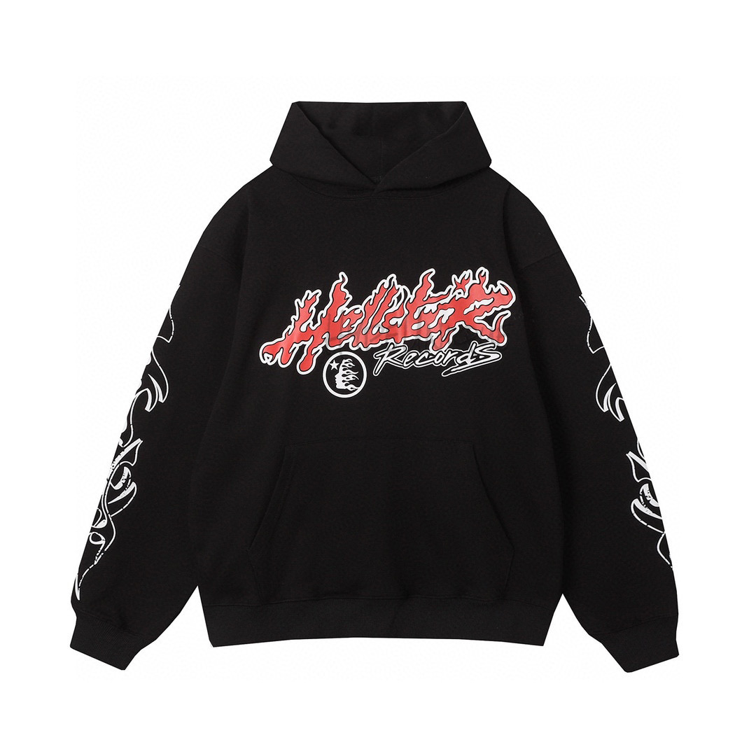 hellstar records tour hoodie black