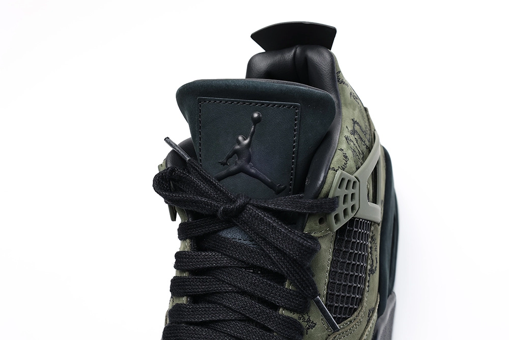 kaws x air jordan 4 retro olive black reps (custom version)