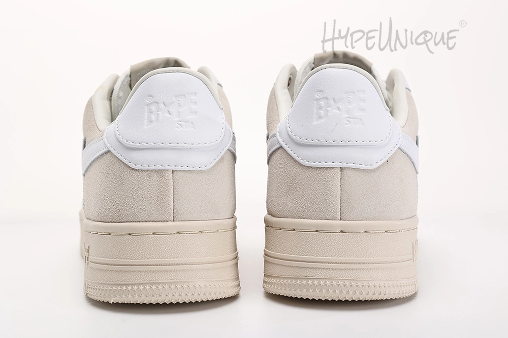 bapesta low ‘suede heel – white’ reps