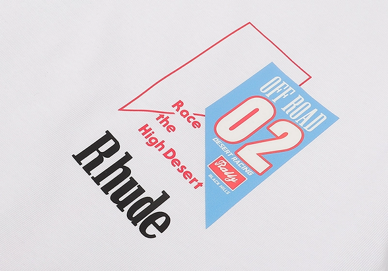 rhude 02 logo print t-shirt reps