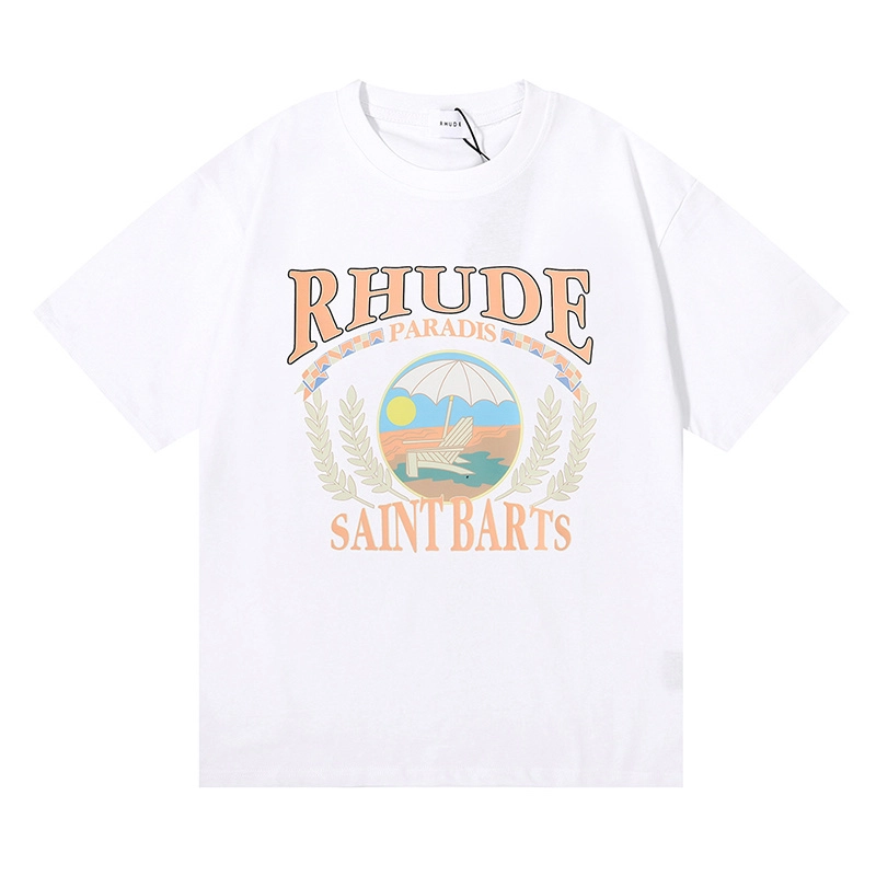 rhude beach chair print t-shirt reps