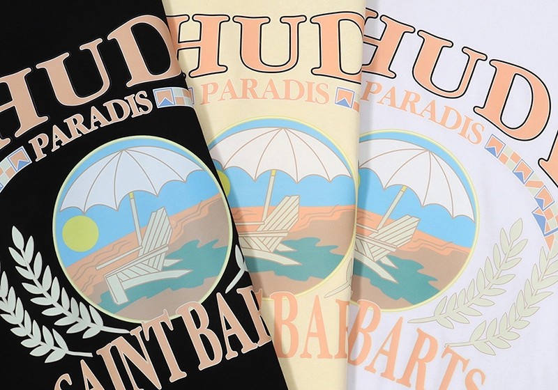 rhude beach chair print t-shirt reps