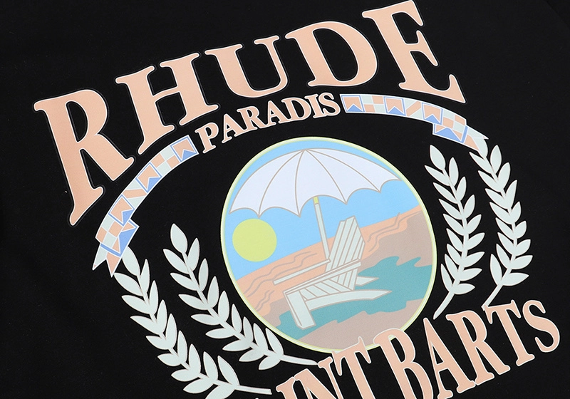 rhude beach chair print t-shirt reps