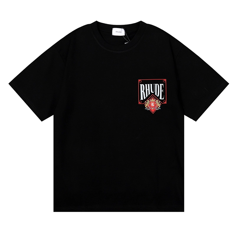 rhude card  print t-shirt reps