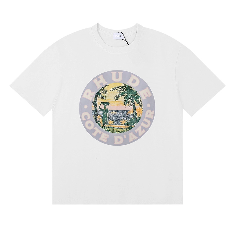 rhude lago print t-shirt reps