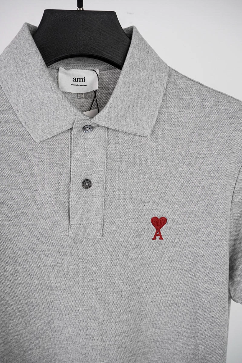 ami logo-embroidered polo shirt