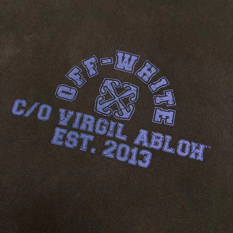 off-white c/o virgil abloh crackled print t-shirt