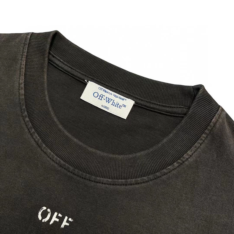 off-white color religious back print t-shirt