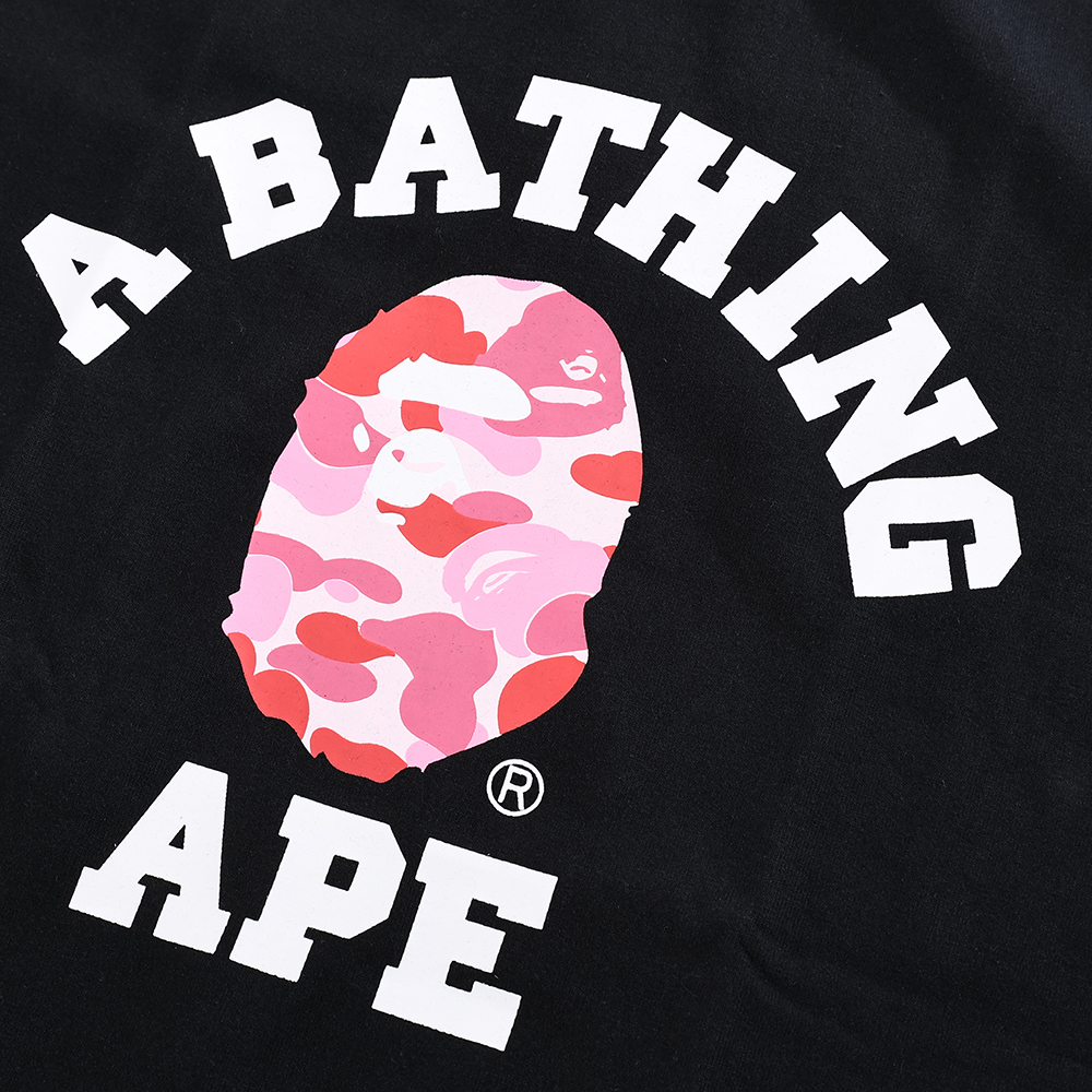 bape abc camo college tee mens – pink logo