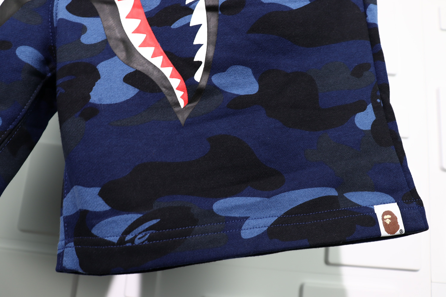 bape color camo shark beach shorts – blue replica